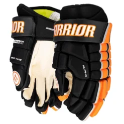 Warrior Alpha FR Pro Hockey Gloves - Junior -Warrior Sales Shop warrior alpha fr pro hockey gloves junior black orange